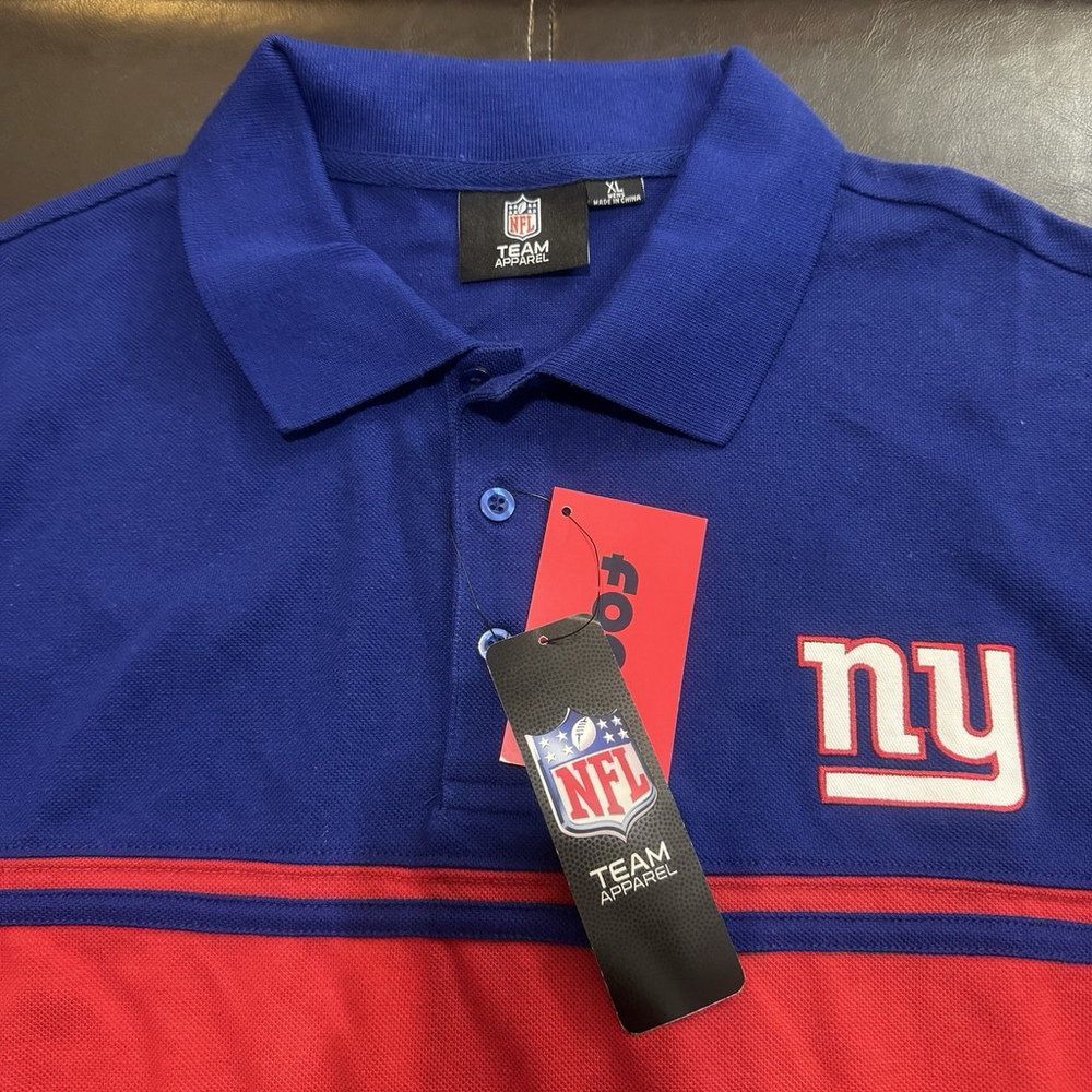 NWT FOCO NFL NEW YORK GIANTS Colorblock Polo Shirt Size:XL Short Sleeve Men - Picture 2 of 11